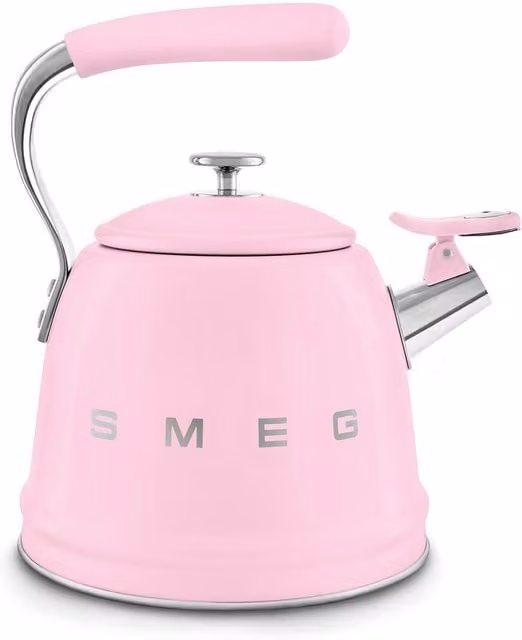 Smeg WKF01PK Whistling Kettle for Hobs in Pink Stainless Steel