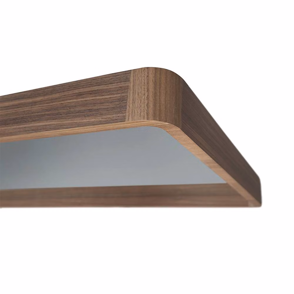 Angel Cerda Modern Rectangular Wall Mirror in Brown Wood and Glass, W: 100 cm, H: 50 cm – 2