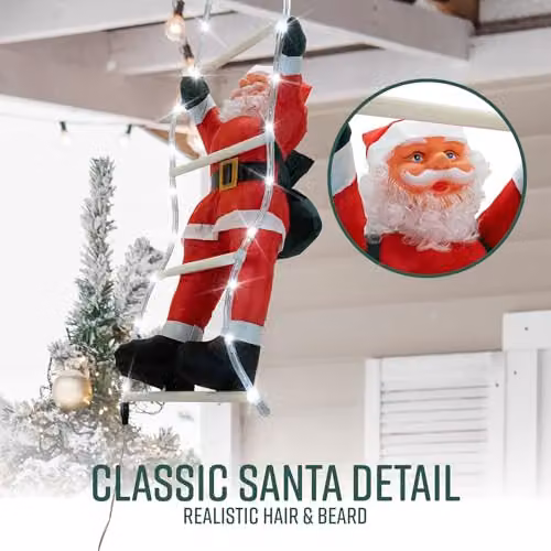 Globrite Red LED Climbing Santa Indoor Outdoor Decoration, H: 170 cm, W: 60 cm – 7
