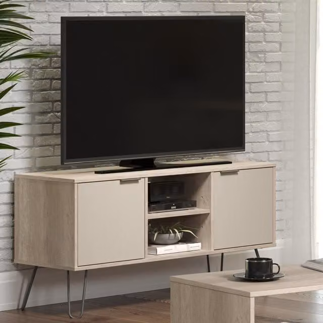 Core Augusta Driftwood and Calico 2 Door Industrial Flat Screen TV Unit in Grey and Beige