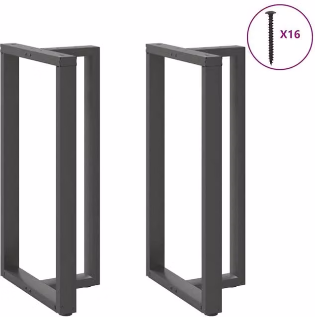 Berkfield Home Modern T-Shaped Bar Table Legs, 2 Pieces, Anthracite Dark Grey, W: 60 cm, D: 35 cm, H: 110-111 cm – 1