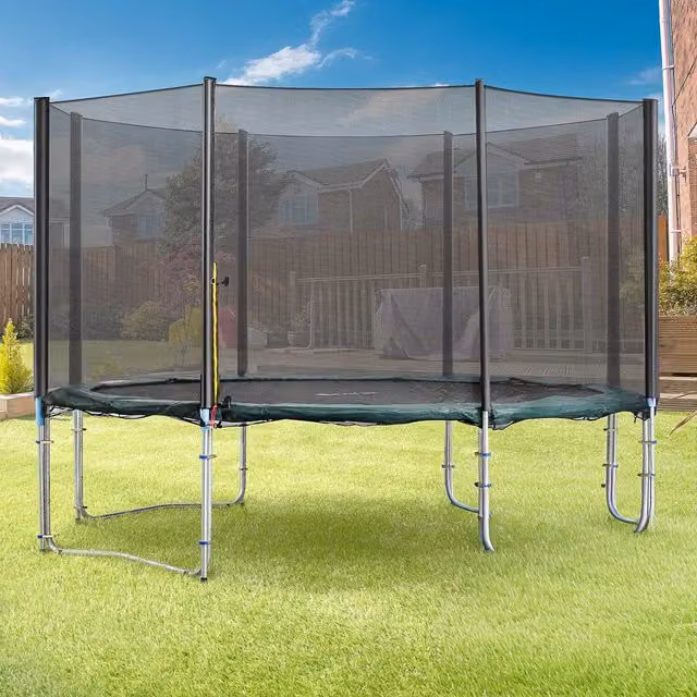 HOMCOM Black Round Trampoline Safety Enclosure Net, Diameter: 396 cm