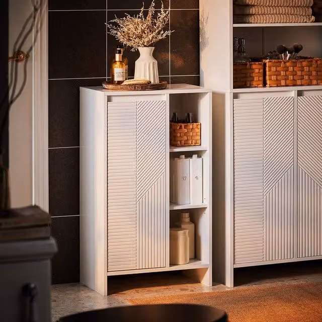SoBuy Minimalist White Matt Bathroom and Hallway Cabinet