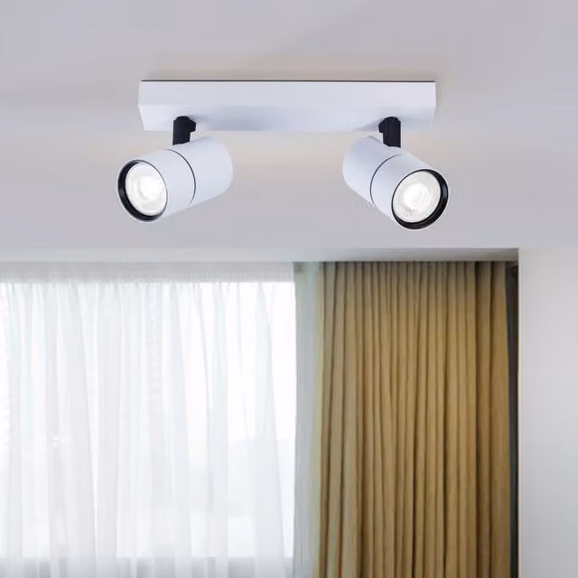 Harper Living 2 Way Adjustable GU10 Ceiling Spotlight Bar in White – 1