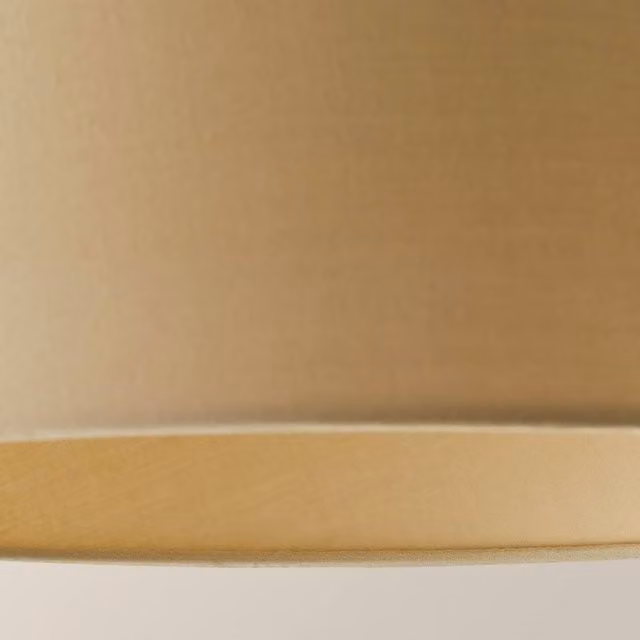 ValueLights Aspen Natural Tapered Cone Fabric Pendant Lamp Shade in White, Wood and Beige