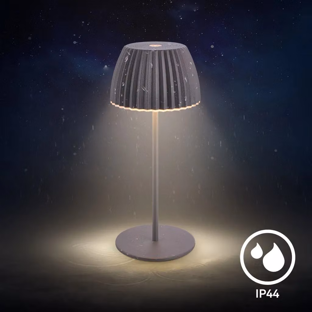 Briloner Riffle Mini Dimmable Rechargeable LED Table Lamp in Black – 3