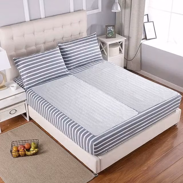 Livingandhome Ultra-Soft Electric Heated Mattress Pad with Adjustable Heat and Sherpa Lining in White