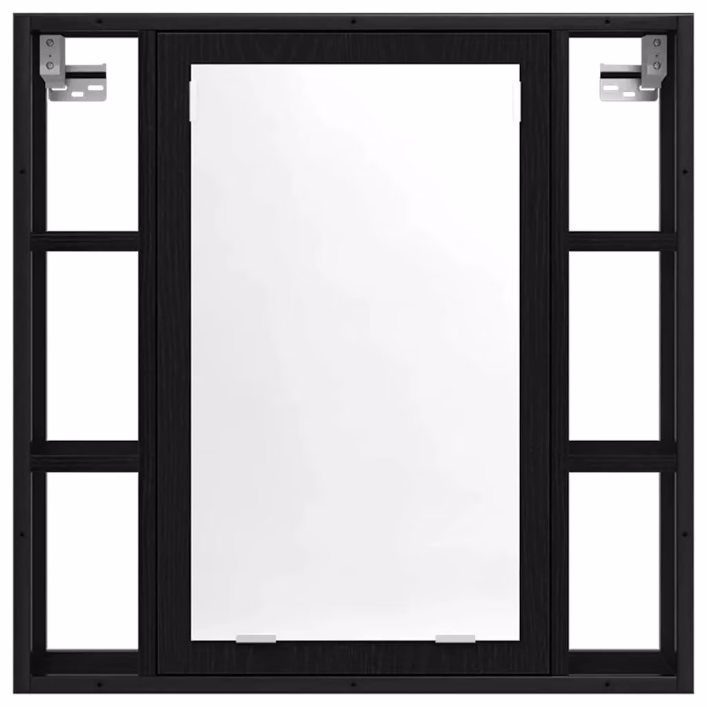 Berkfield Home Black Oak Bathroom Mirror Cabinet, W/D/H: 60 x 16 x 60 cm – 4