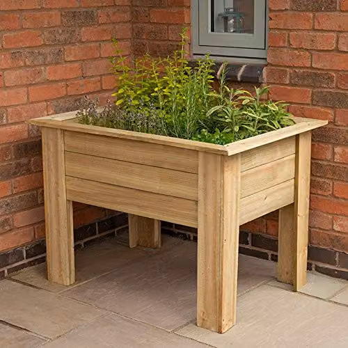 Forest Garden Brown Wooden Raised Bed Planter for Herb, Vegetable or Ornamental Gardens – 2