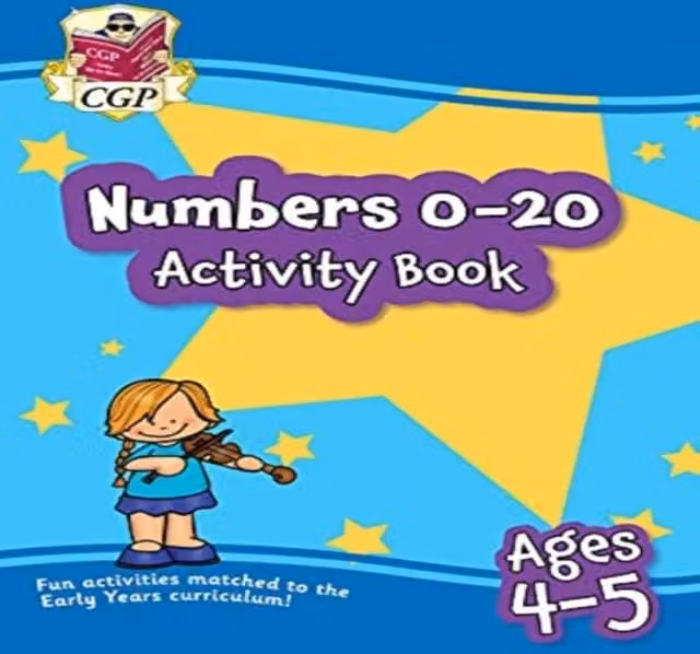 CGP Books Numbers 0-20 Activity Book for Ages 4-5 (Reception), Multicolour Paperback