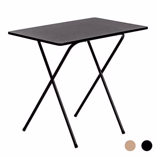 Harbour Housewares Black Wooden Folding Computer Desk for Home Office and Bedroom – 1