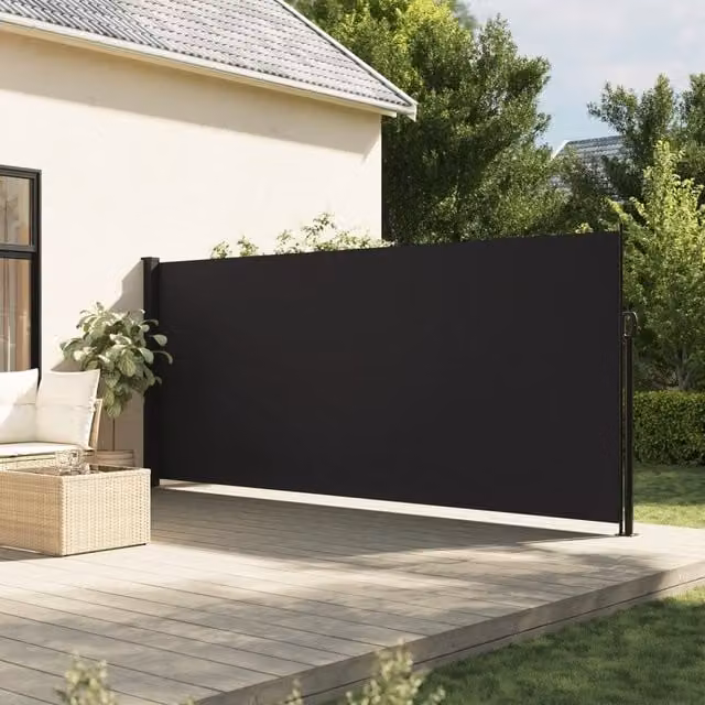 Berkfield Home Black Retractable Side Awning, W/H: 300 x 160 cm
