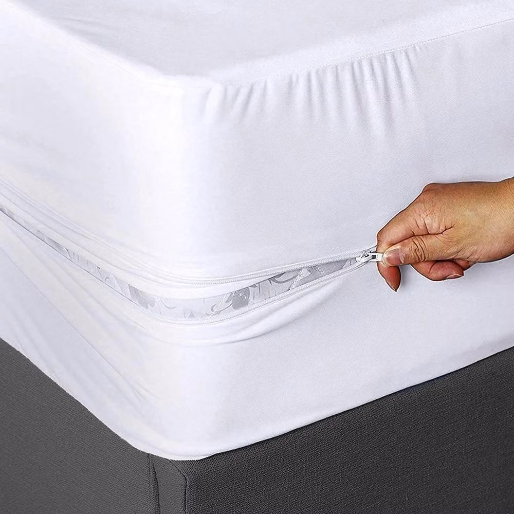 FLAVORA Waterproof and Mite-Proof Cot Mattress Encasement with Zip, White – 2