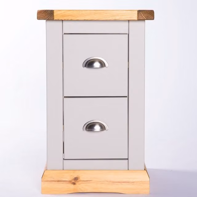 Cabinet Bits Bomporto 2 Drawer Petite Bedside Table in Light Grey