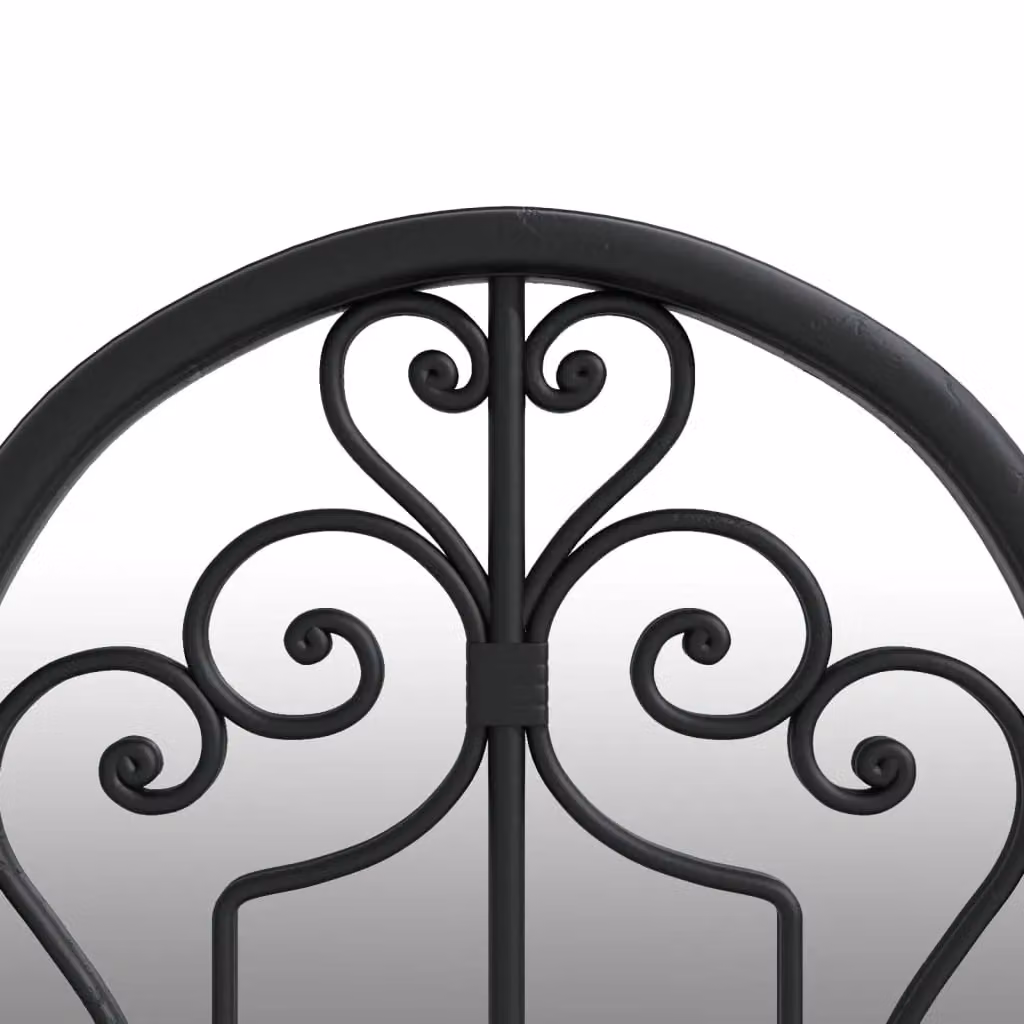 Berkfield Antique Black Metal Wall Mirror for Outdoor Use, W: 100 cm, H: 45 cm – 3