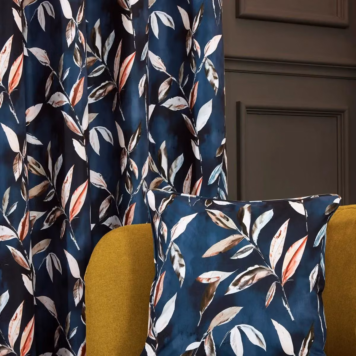 Sundour Madrid Blue Floral Blackout Eyelet Curtains, Width: 168 cm, Drop: 229 cm – 4