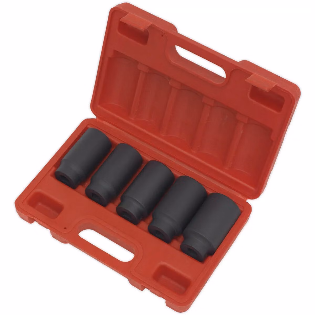 Loops 5 Pack 1/2 Inch Square Drive Deep Impact Socket Set, 29mm to 36mm, 6 Pt Hub Nut, Chrome Molybdenum – 2