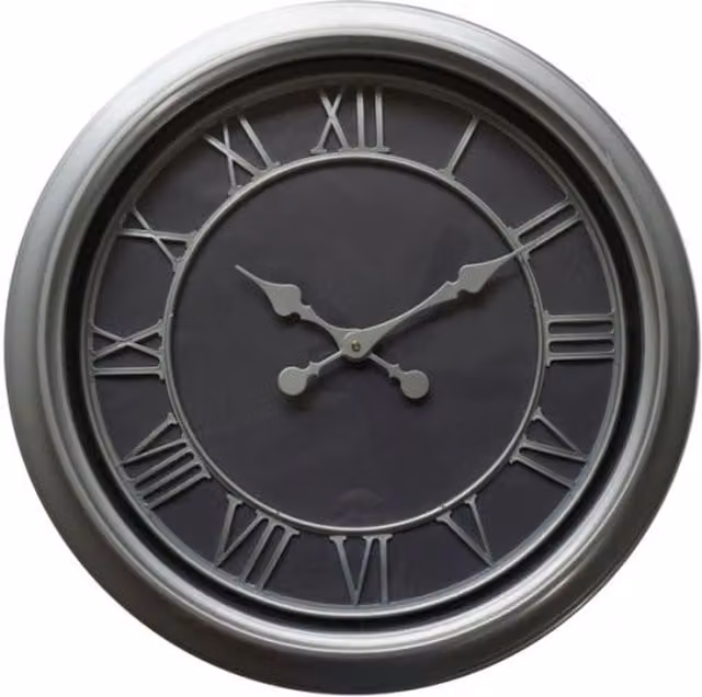 Love Lace Bloomsbury Round Analog Wall Clock in Silver