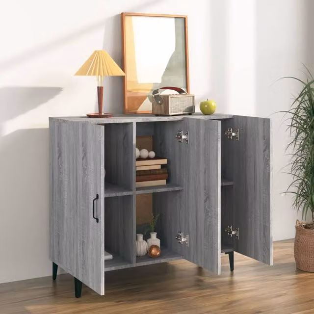 Berkfield Home Grey Sonoma Modern Sideboard W/D/H: 90 x 34 x 80 cm – 1
