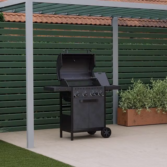 Ottimo 350 4-Burner Gas BBQ with Built-In Thermometer, Black