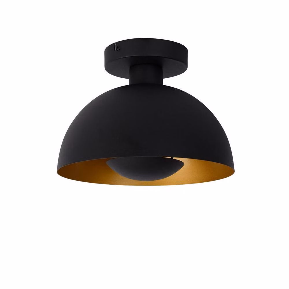 Netlighting Siemon Modern Round Flush Ceiling Light, Black, Diameter: 25 cm – 3
