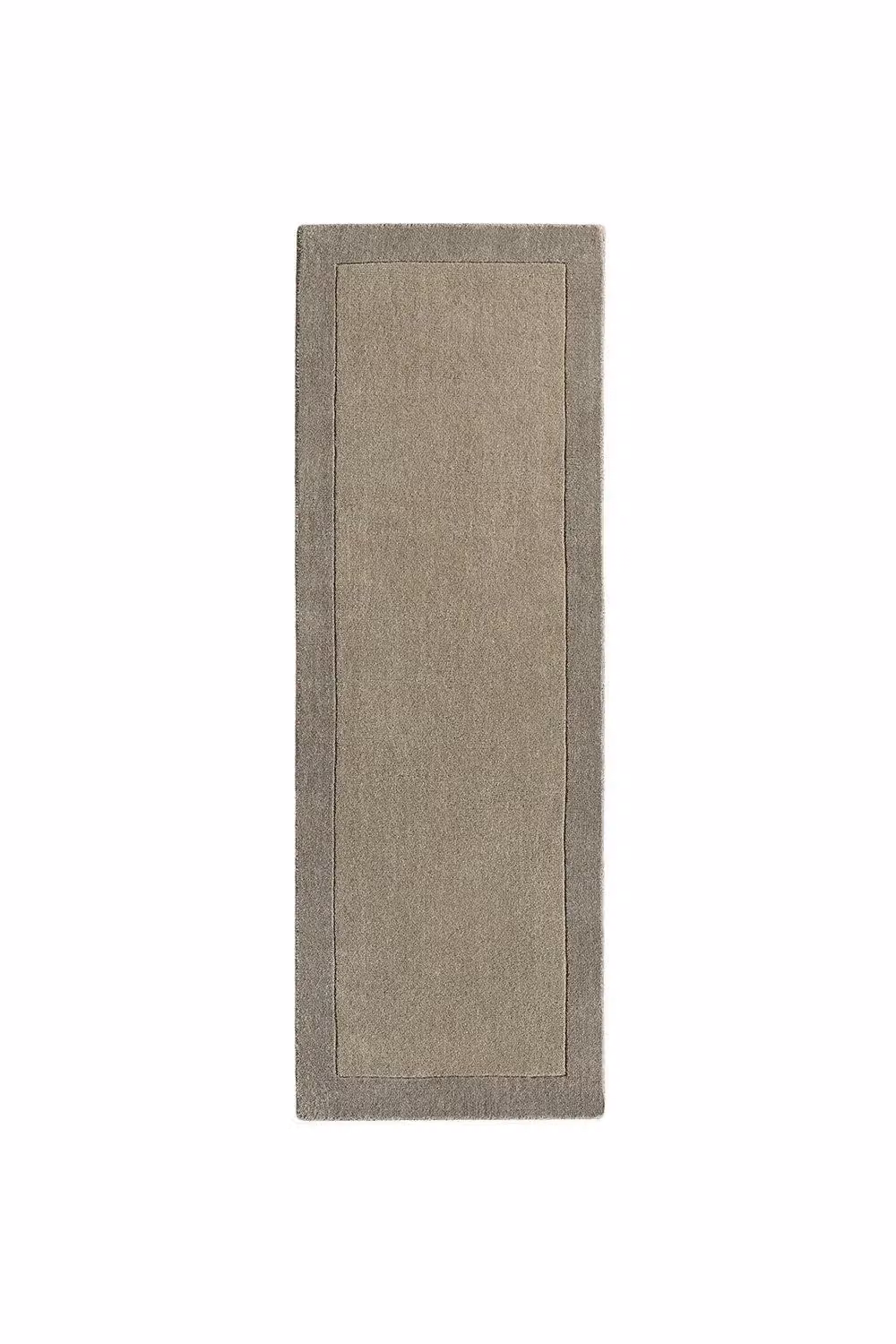 e-Rugs Contemporary Borders Plain Wool Hand Loom Woven Rectangular Rug in Beige, W: 80 cm, L: 150 cm – 3