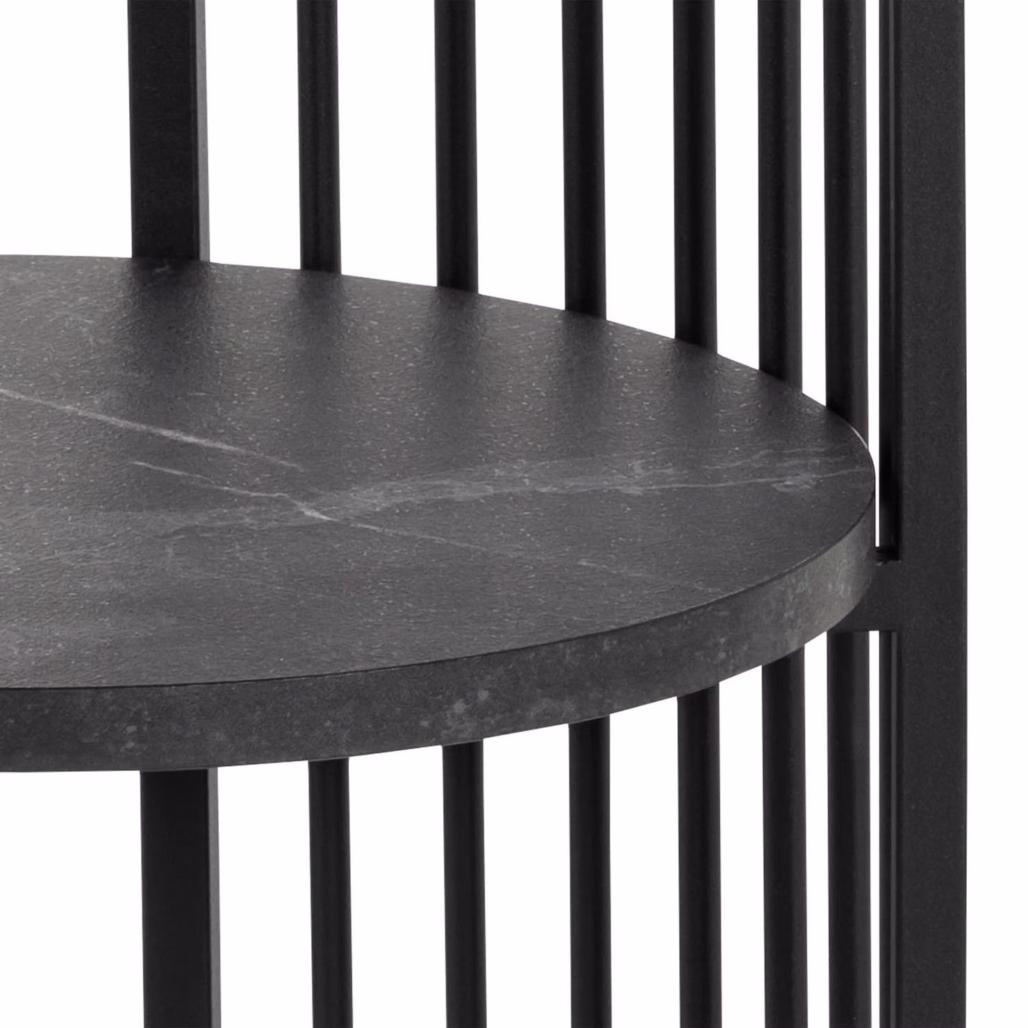 Furniture To Go Strington Round Bedside Table with 1 Shelf in Matt Black – 7