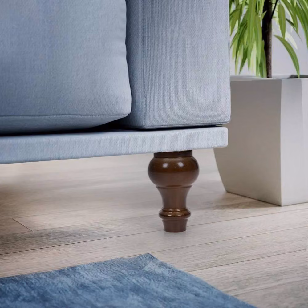 FLAVORA Brown Walnut Solid Wood Replacement Furniture Legs, 4 Pack, Height: 10 cm – 4