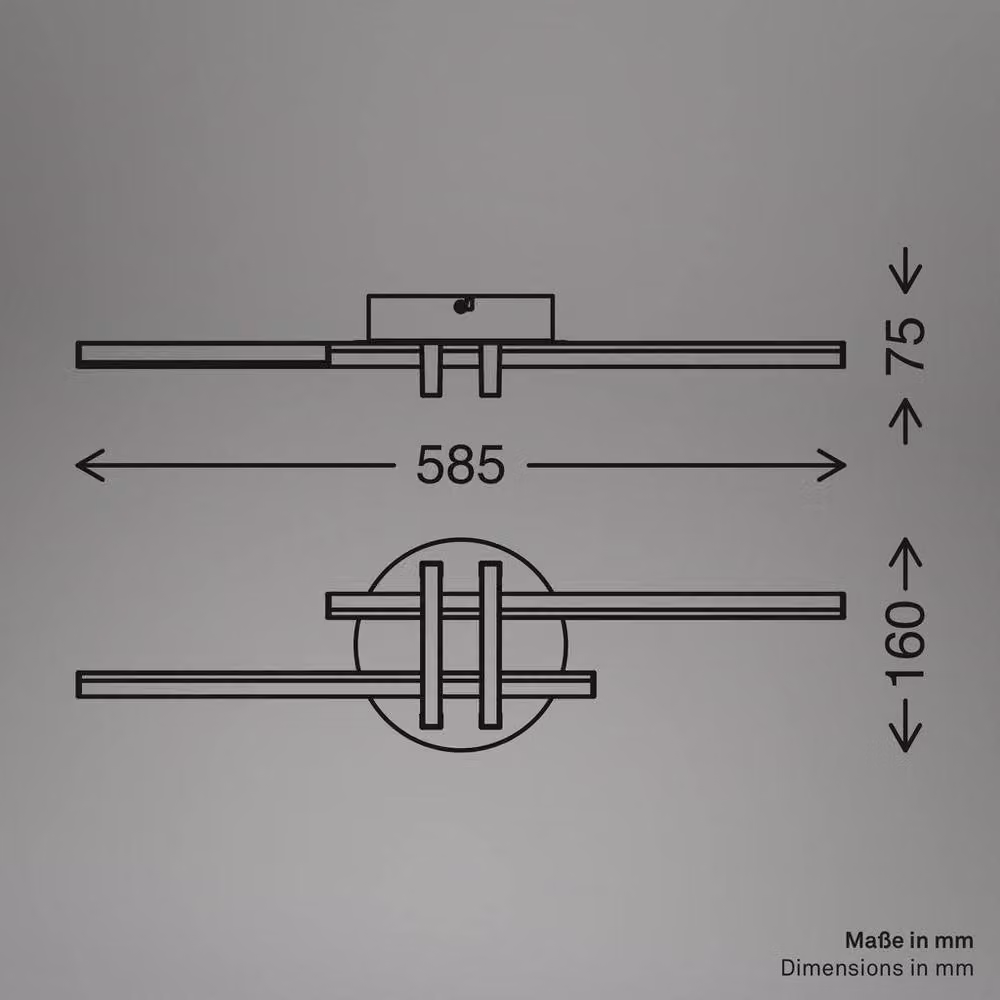 Briloner LED Ceiling Light, Warm White, Copper, W/D/H: 58.5 x 16 x 7.5 cm – 4