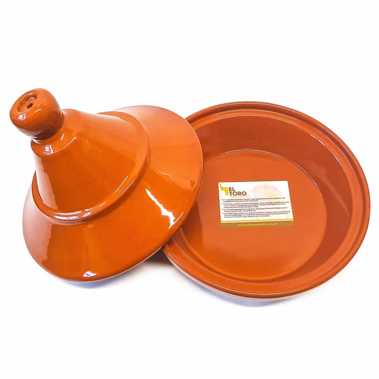 Verano Spanish Ceramics El Toro Glazed Terracotta Tagine Dish, Diameter: 27 cm, Brown – 2