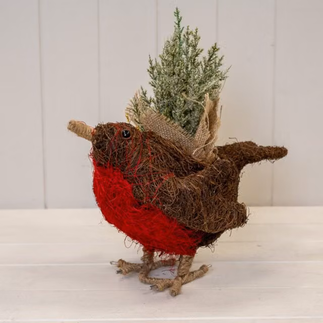 KDMD Rustic Red Robin Planter for Tabletop Use
