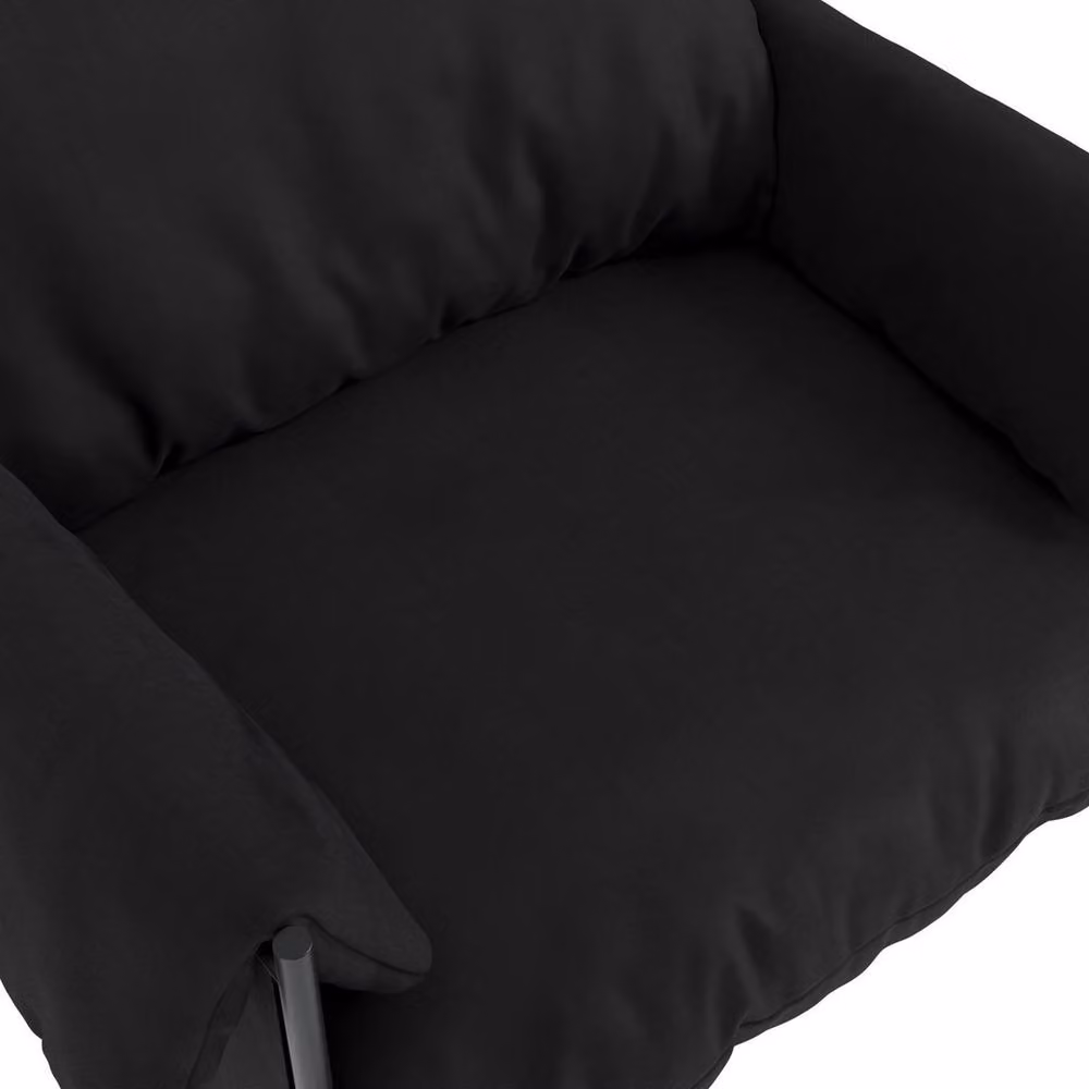 Lemon Pavilion Furniture Wardour Chair in Black with Metal Frame and Fabric Seat, W: 100 cm, D: 86 cm, H: 83 cm – 3