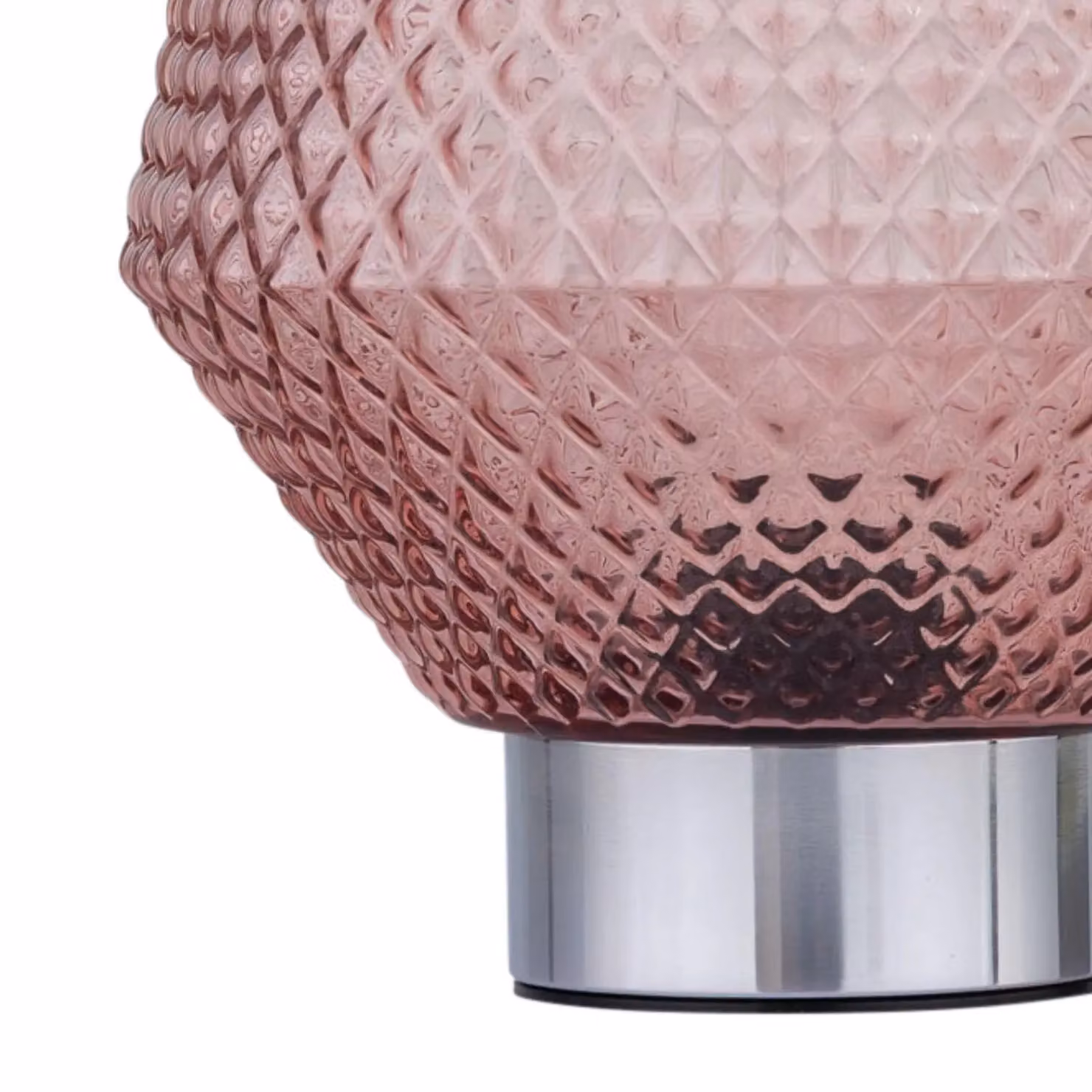 First Choice Lighting Set of 2 Porter Battery Operated Chrome Table Lamps with Pink Glass – 3