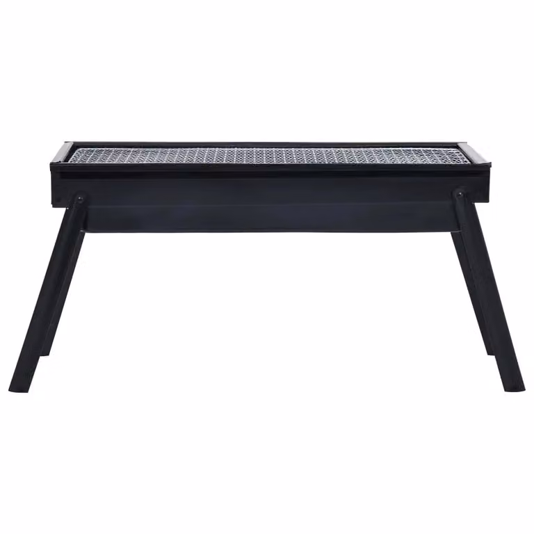 Berkfield Home Portable Steel Charcoal Camping BBQ Tabletop Grill, Black, W: 60 cm, D: 22.5 cm, H: 33 cm