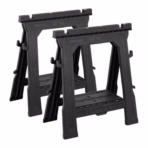 Stanley Folding Sawhorse Twin Pack in Black