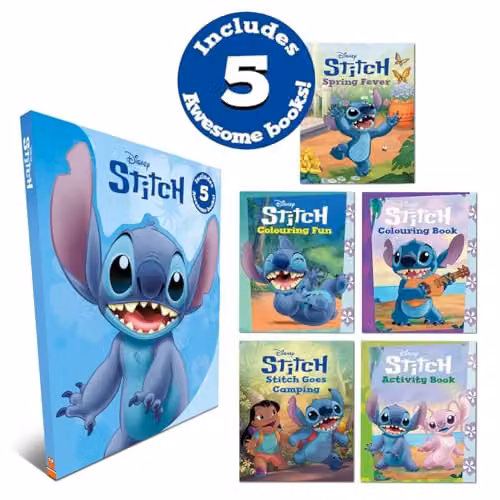 Disney Stitch Shaped Activity Book Wallet with 5 Stitch-themed Books, Multicolour – 2