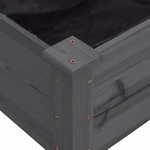 vidaXL Grey Wooden Raised Bed with Liner W: 240 cm, D: 45 cm, H: 25 cm – 4