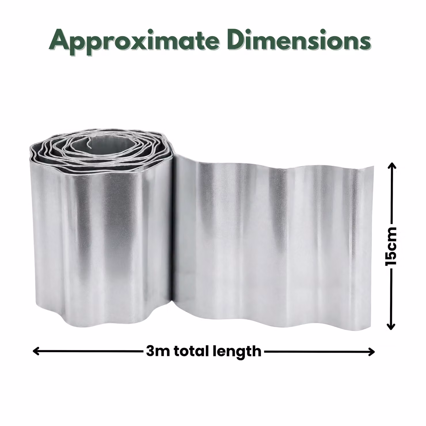 Marco Paul 3M Galvanised Steel Garden Edging in Metallic Silver – 2