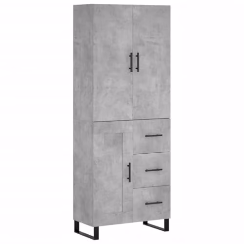 vidaXL Highboard in Grey, W/D/H: 69.5 x 34.0 x 180.0 cm – 1