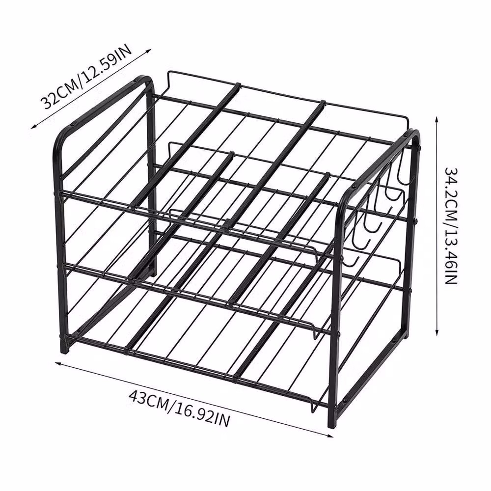 EONLION 3-Tier Metal Can Storage Rack and Organizer Holder, Black, Height: 100 cm – 2