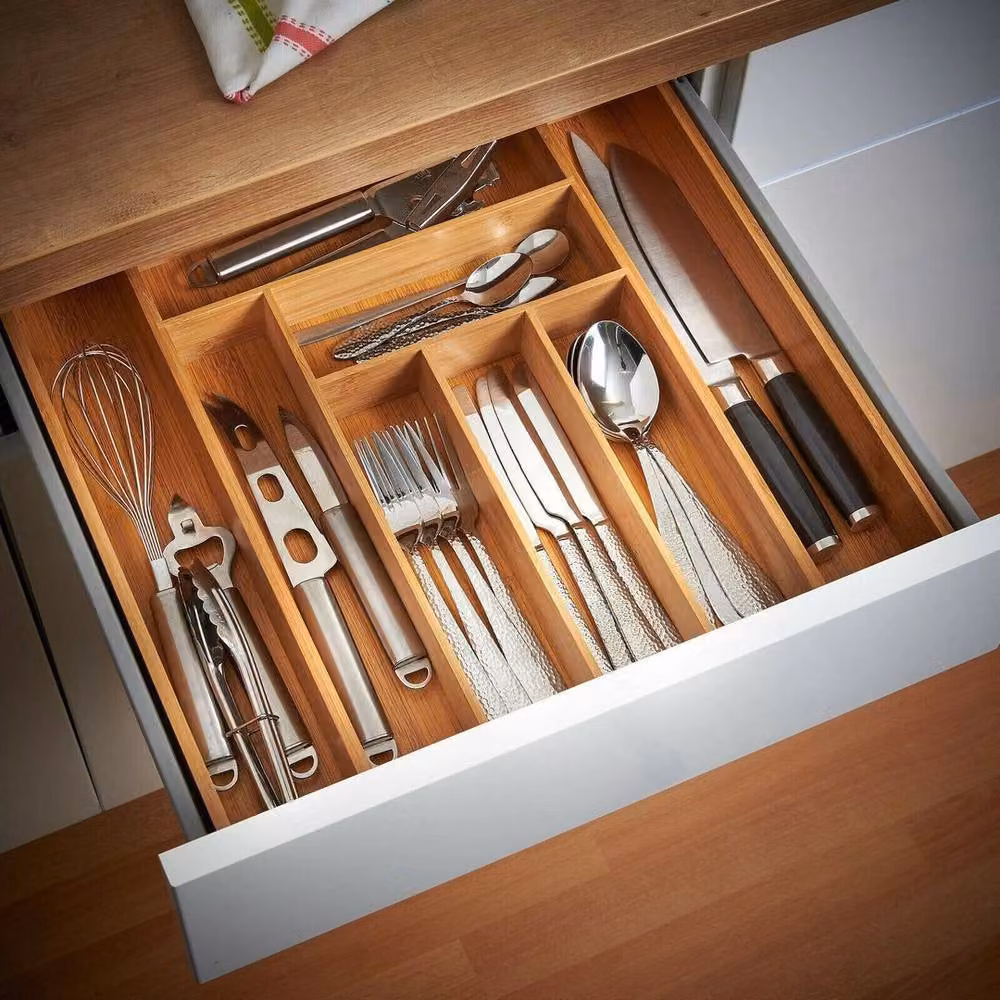Kelvenix Extendable Bamboo Cutlery Tray in Brown – 3