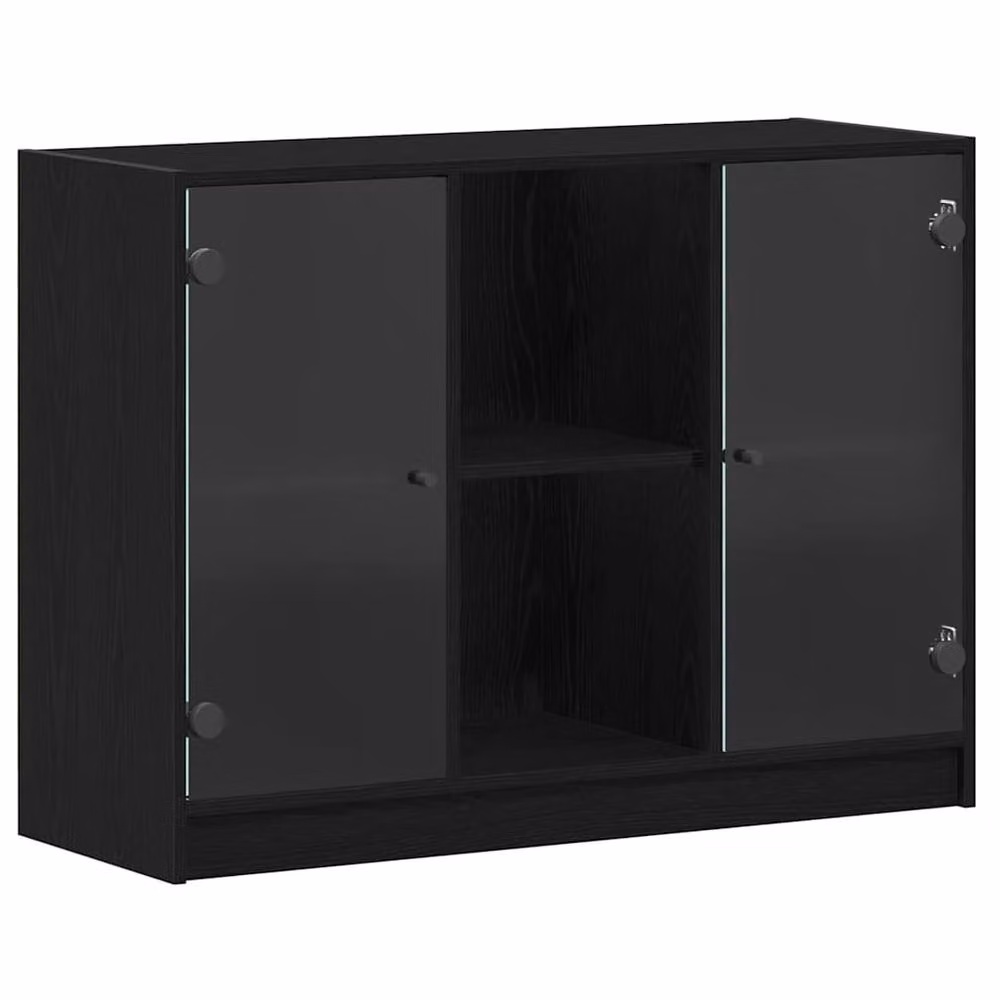 Berkfield Home Black Oak Sideboard in Engineered Wood, W/D/H: 102 x 37 x 75.5 cm – 3
