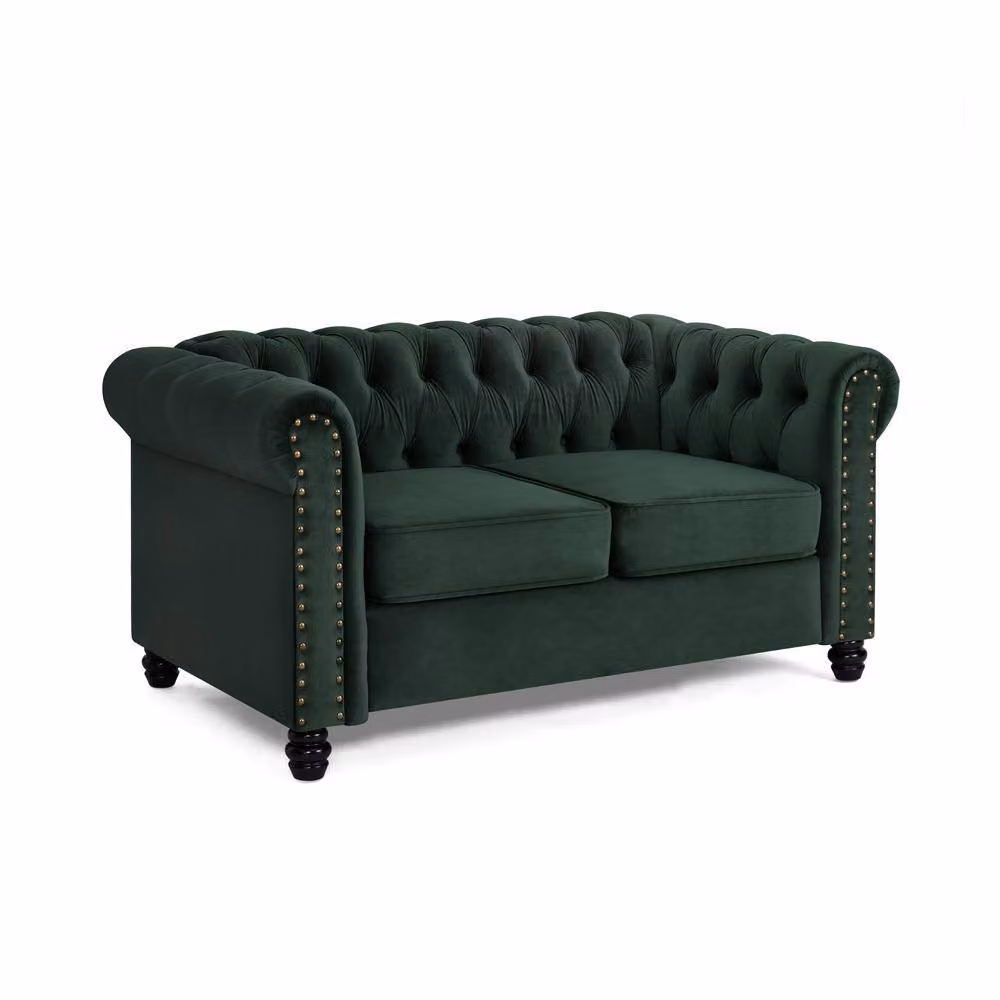 Home Detail Chester 2 Seater Green Velvet Chesterfield Sofa with Sleeping Function – 2