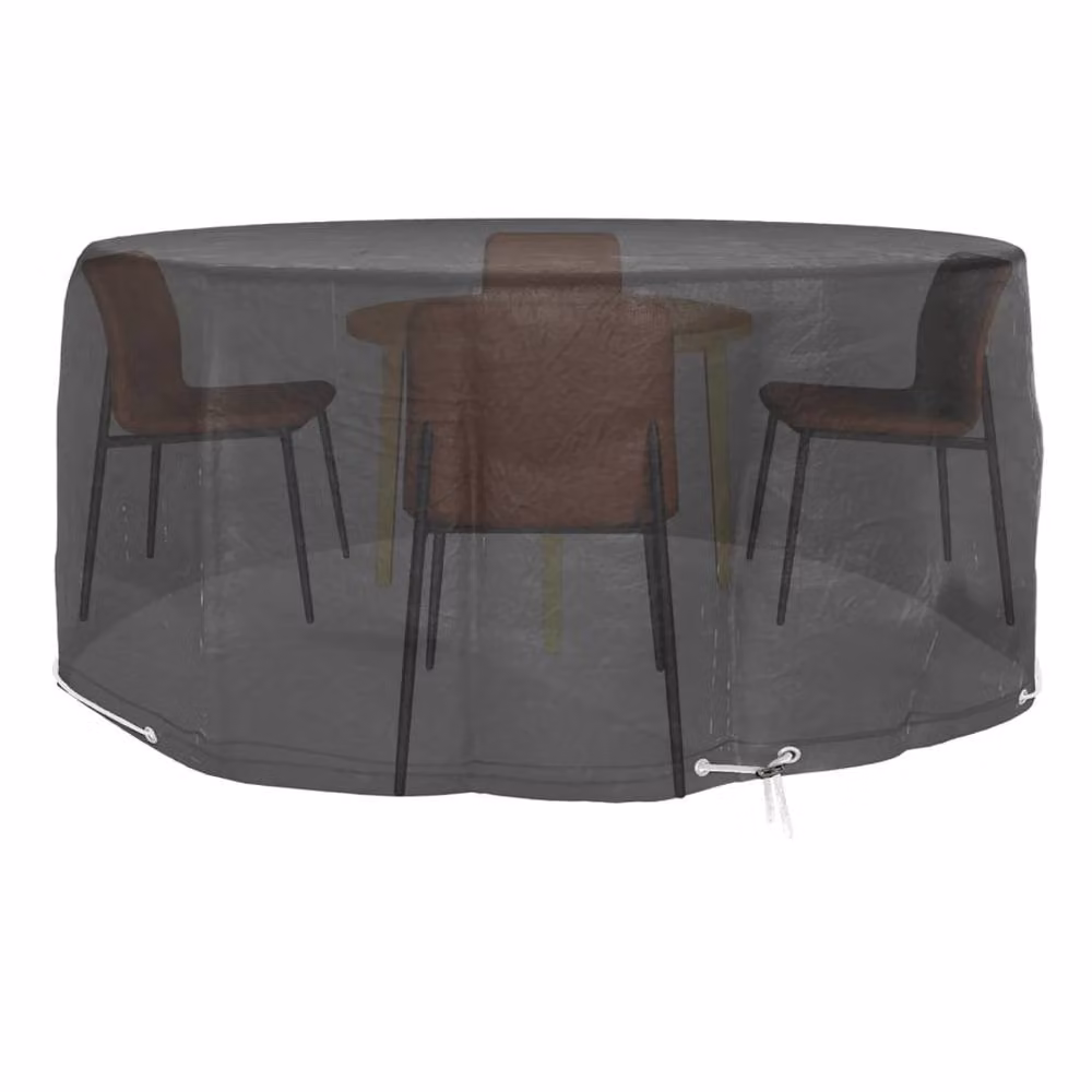 Berkfield Home Durable Round Garden Furniture Covers with 10 Eyelets, Black, W: 260 cm, H: 90 cm, 2 Pack – 2