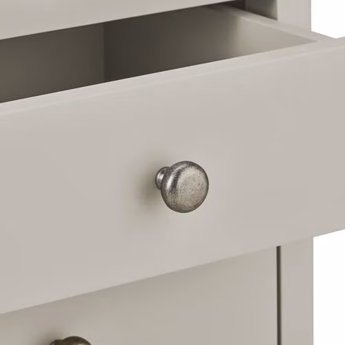 Statement Furniture Pembroke Bedside Table in Harbour Stone with Pale Oak Top and 3 Drawers, W: 45 cm, D: 36 cm, H: 59 cm – 4