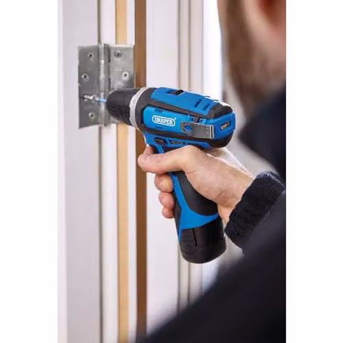 Draper 12V Drill Driver in Blue and Black with 1.5Ah Rechargeable Battery and Fast Charger – 4
