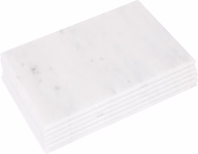 Argon Tableware Set of 6 Non-Slip Rectangular Marble Placemats in White, W: 40 cm, D: 30 cm – 1