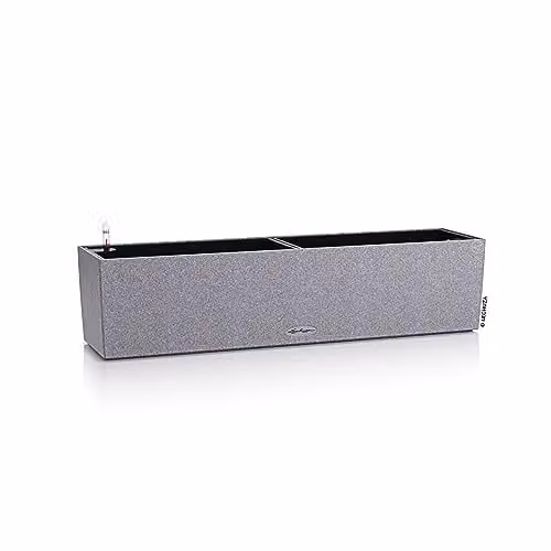Lechuza BALCONERA Stone 80 Self Watering Planter and Window Box in Stone Gray, H19 x L79 x W19 cm