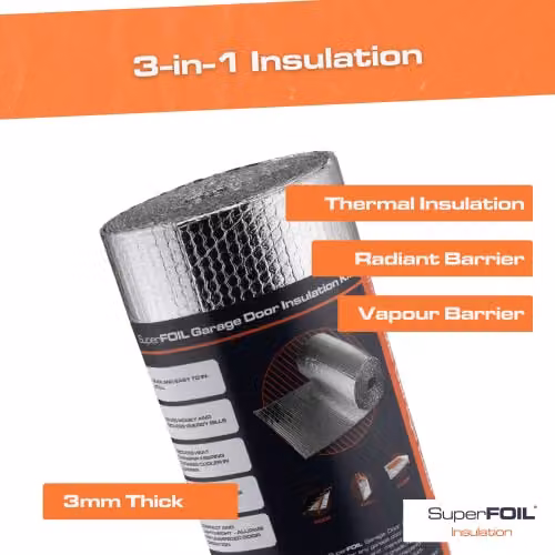 SuperFOIL Silver Aluminium Composite Garage Door Insulation Wrap and Tape, 6sqm – 2
