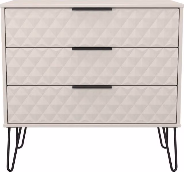 2 U Islay 3 Drawer Chest in Taupe and Black
